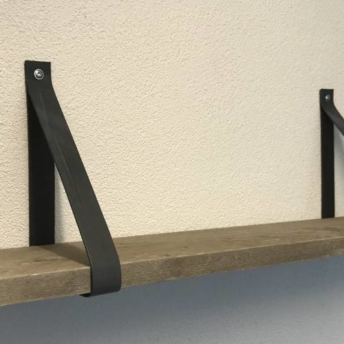 Leren Plankdragers antraciet inclusief plank 