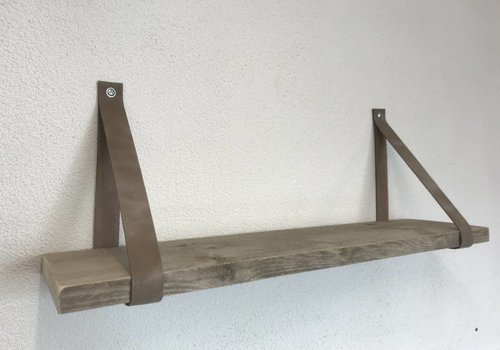 Scotts Bluf Leren Plankdragers taupe inclusief plank