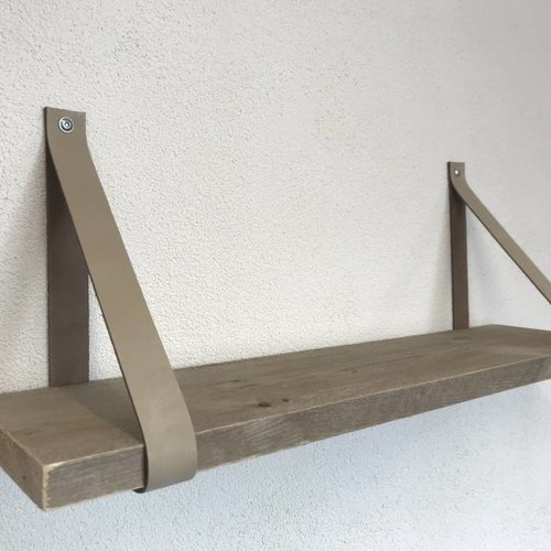 Leren Plankdragers ecru inclusief plank 