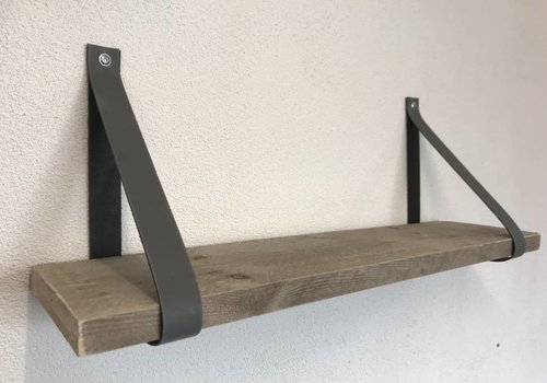 Scotts Bluf Leren Plankdragers licht grijs inclusief plank Scotts Bluf Leren Plankdragers licht grijs inclusief plank