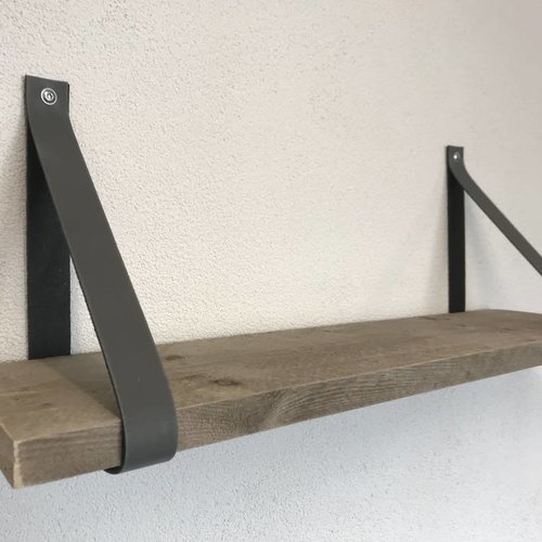 Leren Plankdragers licht grijs inclusief plank 