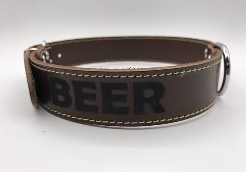 Scotts Bluf Hondenhalsband 50cm bruin echt Italiaans leer Scotts Bluf Hondenhalsband 50cm bruin echt Italiaans leer
