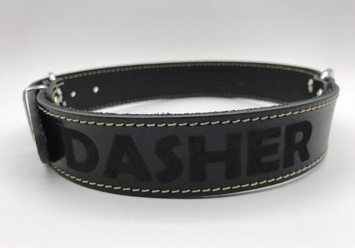 Scotts Bluf Hondenhalsband 50cm zwart echt Italiaans leer Scotts Bluf Hondenhalsband 50cm zwart echt Italiaans leer