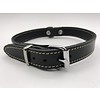 Hondenhalsband 45cm zwart echt Italiaans leer