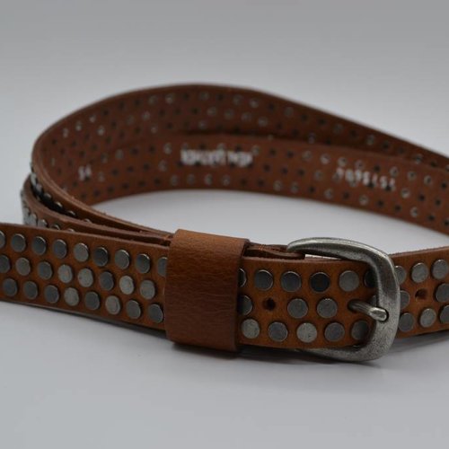 Cognac smalle studriem voor dames 