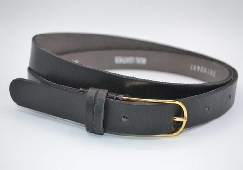 Scotts Bluf smalle grijze damesriem met gouden gesp