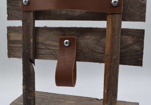 Scotts Bluf Midden bruine Nederlands split lederen handgrepen maat L