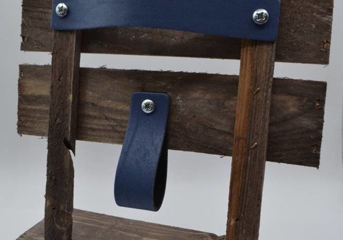 Scotts Bluf Blauwe Nederlands split lederen handgrepen maat L