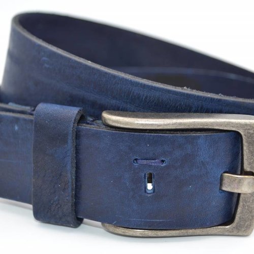 Stoere blauwe riem met gave details 