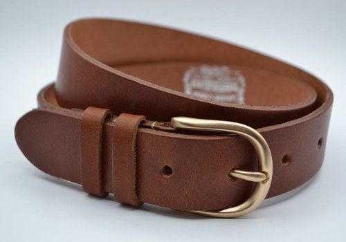 Scotts Bluf Nette cognac riem met gouden gesp Scotts Bluf Nette cognac riem met gouden gesp