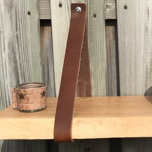 Leren Plankdragers bruin voor buiten 