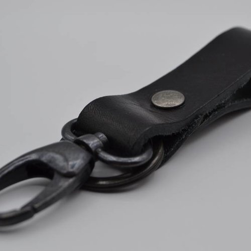 Zwarte sleutelhanger met naam of logo 