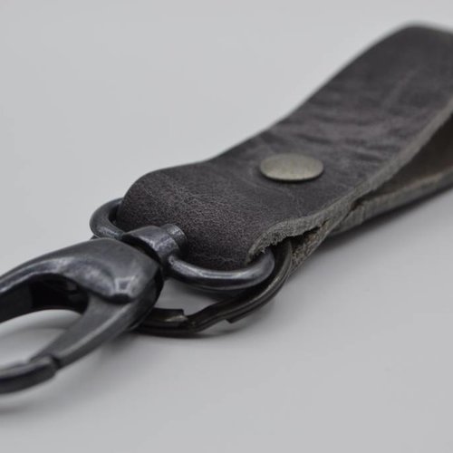 Grijze sleutelhanger met naam of logo 