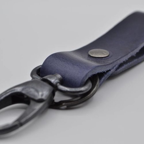 Blauwe sleutelhanger met naam of logo 