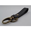 Sleutelhanger Brons met zwart Leer
