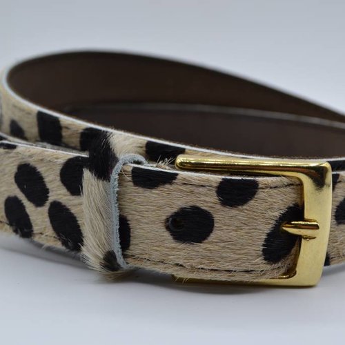 3cm brede panterprintriem met gouden gesp 