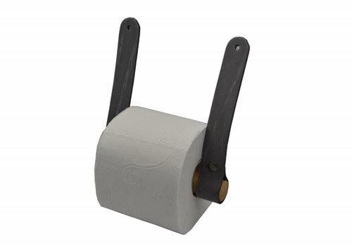 Scotts Bluf Toiletrolhouder van hout en leer