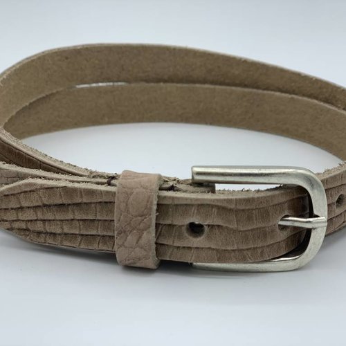 taupe 2cm brede krokodillen print damesriem 