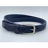 blauwe 2cm brede krokodillen print damesriem