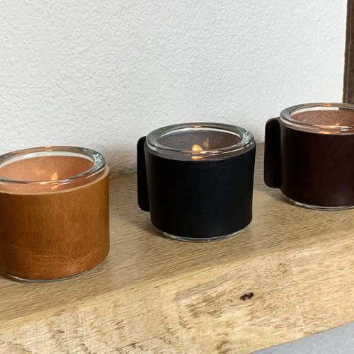 Set van 3 waxinelichthouders 