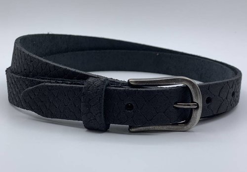 Scotts Bluf 2cm brede damesriem met zwarte slangenprint