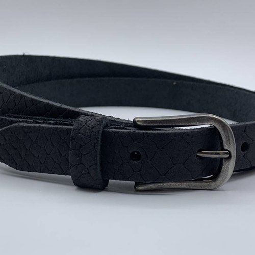 2cm brede damesriem met zwarte slangenprint 