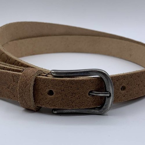 2cm brede damesriem met cognac slangenprint 