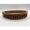Hondenhalsband met naam 60cm cognac echt Italiaans leer