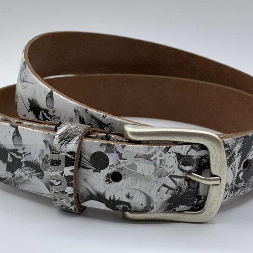 Zwart print kinderriem 3cm breed. 