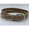 Taupe smalle damesriem met gouden gesp