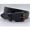Stoere zwarte riem met gekreukt leer