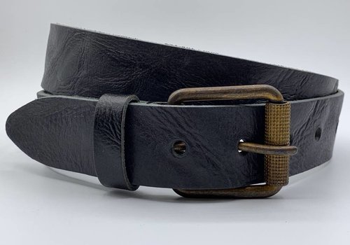 Scotts Bluf Stoere zwarte riem met gekreukt leer Scotts Bluf Stoere zwarte riem met gekreukt leer