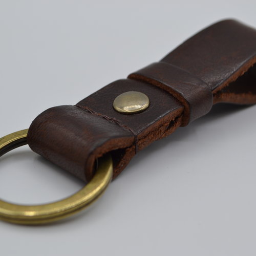 Bruine vintage sleutelhanger met naam of logo 