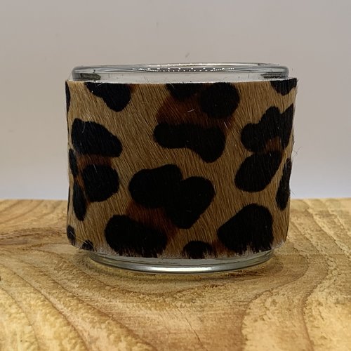 Luipaard print waxinelichthouder 
