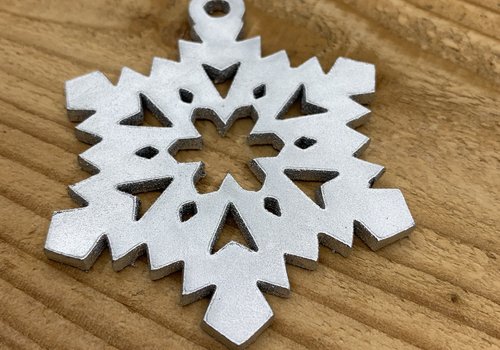 Rock 'n Rich Ijsster  kerstversiering in zilver leer.