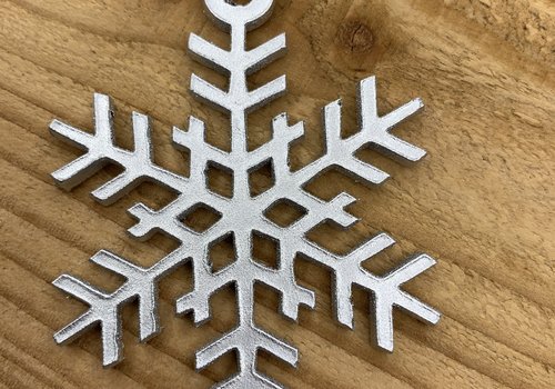 Rock 'n Rich Sneeuwvlok in zilver leer.