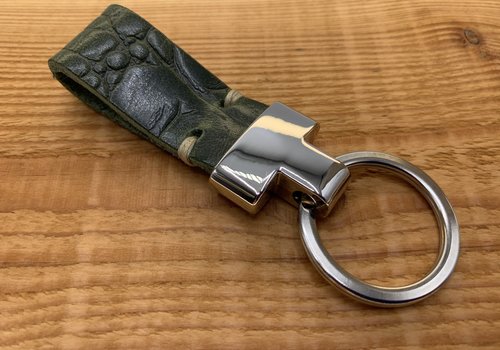 Scotts Bluf Groene luxe sleutelhanger met krokodillen print. Scotts Bluf Groene luxe sleutelhanger met krokodillen print.