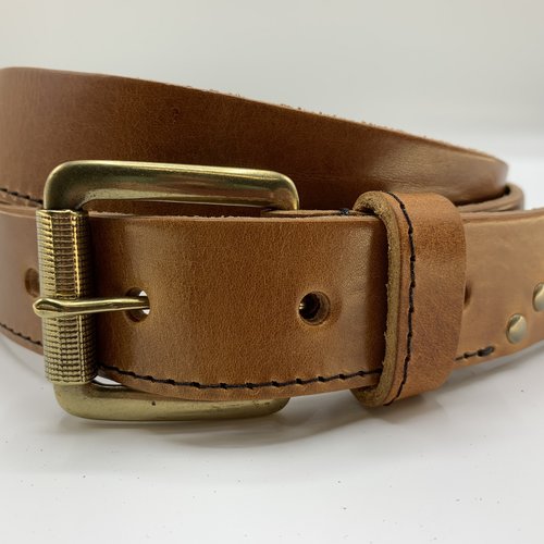 cognac riem met gave details. 