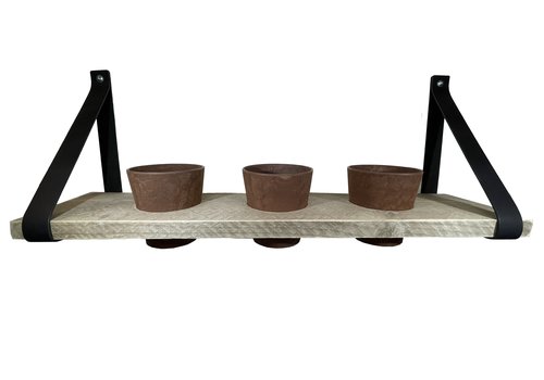 Scotts Bluf Kruidenrek met bruine oak kleurige potjes. Scotts Bluf Kruidenrek met bruine oak kleurige potjes.