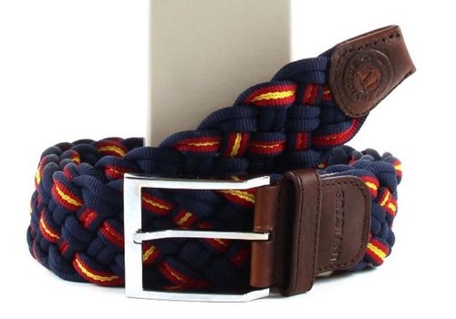 Invictus Belts Nette geel-rood-blauwe Invictus vlechtriem Invictus Belts Nette geel-rood-blauwe Invictus vlechtriem