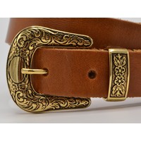 3cm brede riem met gouden gesp en passant