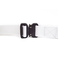 Witte riem van Nylon met stoere snel sluitende  koppelgesp.