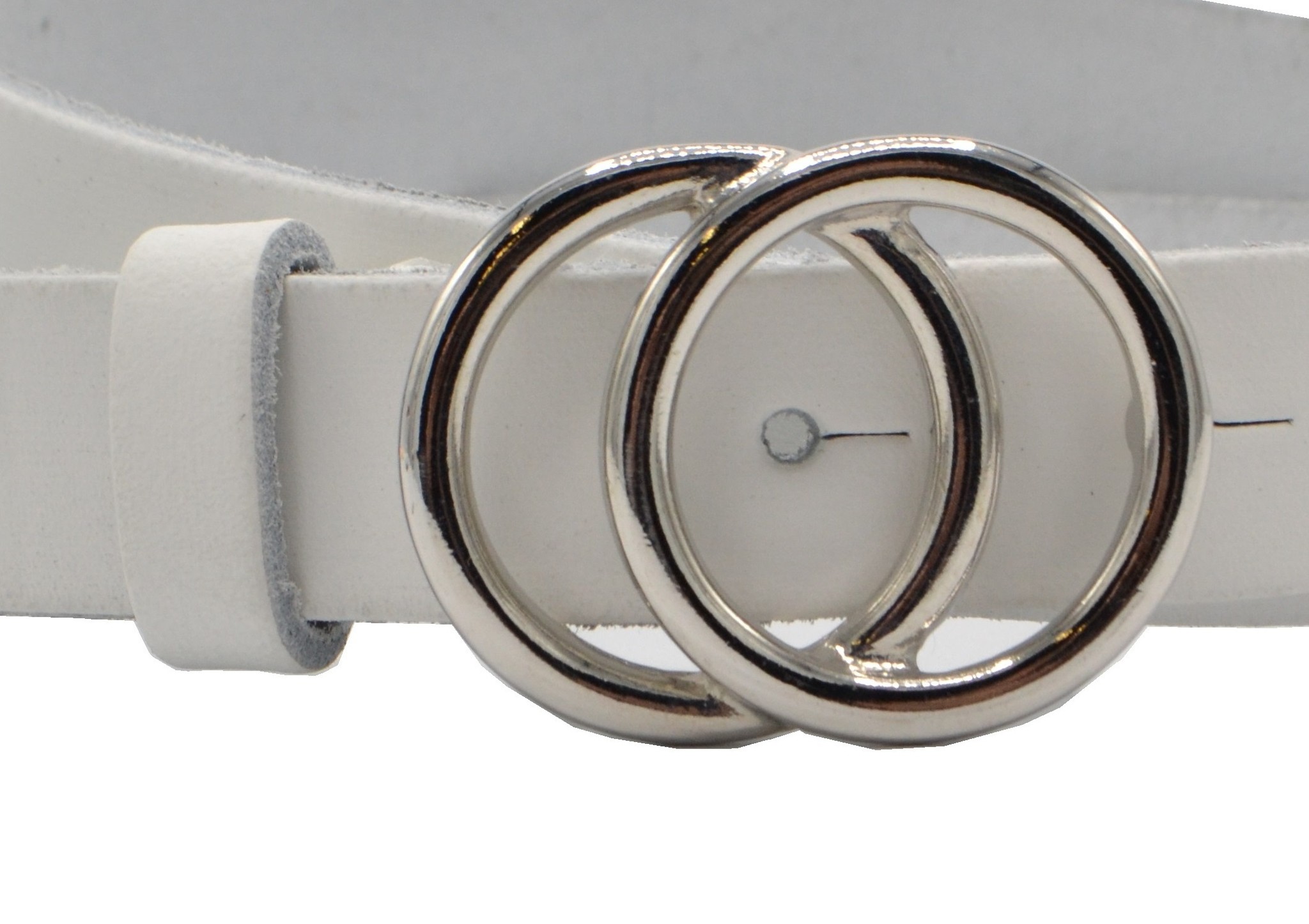 mild Moedig Fascinerend 2.5cm witte riem met zilveren gesp - trendy riem zoals Gucci - Riemen.nl