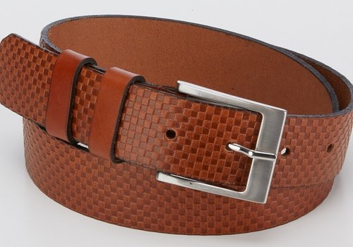 Bullock Stoere cognac riem met gave print Bullock Stoere cognac riem met gave print