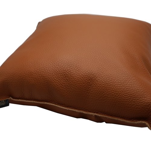 Kussen van echt cognac leer 