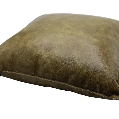 Kussen van echt groen leer. 