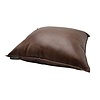 Sierkussen van echt bruin vintage leer.