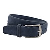 Blauwe suede 35mm brede riem.