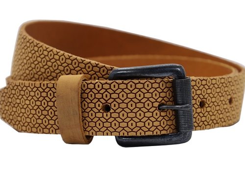 Rock 'n Rich Printriem van echt cognac leer