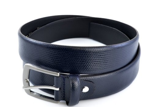 Bullock Blauwe nette herenriem met hagedis print Bullock Blauwe nette herenriem met hagedis print